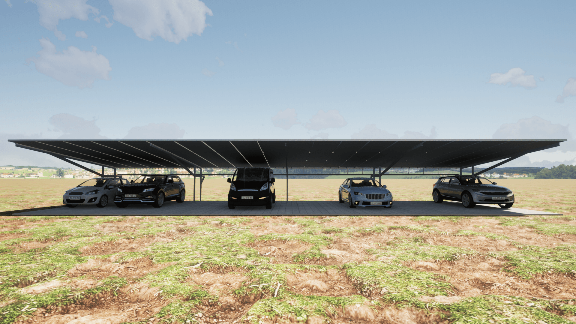 Local technique et parking photovoltaïque — Morgue, Hôpital Général de Kananga